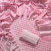 Candy Pink Shell Motif Block Printed Cotton Unstitched Dress Material