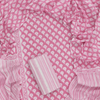 Candy Pink Shell Motif Block Printed Cotton Unstitched Dress Material