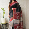 Midnight Black & Maroon Half-and-Half Chanderi Silk Saree