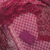 Magenta Pink & Deep Wine Floral Booti Hand-Block Printed Cotton Unstitched Suit Set with Chiffon Dupatta