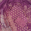 Royal Plum & Magenta Geometric Cotton Suit Set with Kota Doria Dupatta
