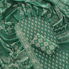 Emerald Green & Off-White Geometric Booti Hand-Block Printed Pure Cotton Unstitched Suit Set