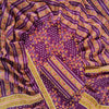 Handcrafted Royal Purple Floral Vine & Bandhani Printed Pure Cotton Unstitched Suit Set