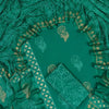 Emerald Green Pure Cotton Dress Material with Malmal Dupatta