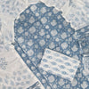 Powder Blue Floral Jaal & Leaf Booti Block Printed Cotton Unstitched Dress Material