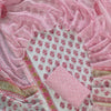 Blush Pink Floral Booti &amp; Geometric Diamond Hand Block Printed Cotton Dress Material Set