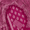 ✨ Vibrant Magenta Floral &amp; Stripe Hand Block Unstitched Cotton Suit Set ✨