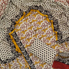 Mustard Leaf & Polka Dot Sanganeri Hand Block Printed Cotton Dress Material Set