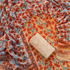 Peach & Rust Ginkgo Leaf Hand Block Printed Cotton Dress Material Set