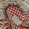 Brick Red Paisley & Black Geometric Lattice Hand Block Printed Cotton Dress Material Set