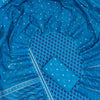 Ocean Blue Geometric Grid & Bandhani Hand Block Printed Cotton Dress Material Set