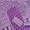 Handcrafted Royal Purple & White Floral Booti Printed Pure Cotton Unstitched Suit Set