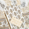 Cream & Gold Floral Cotton Unstitched Dress Material