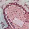 Blush Pink & White Floral Malmal Cotton Unstitched Dress Material