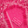 Vibrant Rani Pink Bandhani & Floral Cotton Unstitched Dress Material
