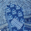 Indigo Blue Jharokha & Stripe Cotton Unstitched Dress Material