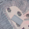 Purple Floral & Pink Striped Cotton Unstitched Dress Material
