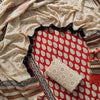 Handcrafted Crimson Red & Off-White Paisley Boota Printed Pure Cotton Unstitched Suit Set