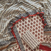 Handcrafted Off-White & Terracotta Floral Booti Printed Pure Cotton Unstitched Suit Set