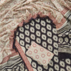 Handcrafted Midnight Black & Off-White Leaf Boota Printed Pure Cotton Unstitched Suit Set