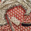 Handcrafted Red & Off-White Leaf Boota Printed Pure Cotton Unstitched Suit Set