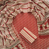 Brick Red Floral Booti & Leheriya Cotton Unstitched Suit Set