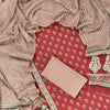 Brick Red Floral Booti & Leheriya Cotton Unstitched Suit Set