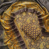 Mud Brown & Haldi Yellow Paisley Jaal Hand-Block Printed Pure Cotton Unstitched Suit Set