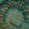Ocean Teal & Olive Floral Kaleidoscope Hand-Block Printed Pure Cotton Unstitched Suit Set