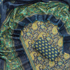 Indigo Blue & Sea Green Paisley Jaal Hand-Block Printed Kota Doria Unstitched Suit Set