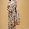 Patterned Grace - Hand Block Printed Pure Cotton Bagru Print Saree