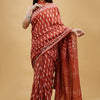 Pure Cotton Penache - Stylish and Comfortable Hand Block Floral Print Cotton Saree