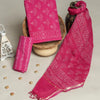 Traditional Print Handblock Cotton Dress Fabric with Kota Doria Dupatta