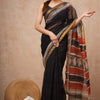 Handwoven Red Bagru Print Kota Doria Saree - Naturally Dyed & Artisanal