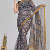 Handwoven Red Bagru Print Kota Doria Saree - Naturally Dyed & Artisanal