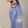 Handwoven Red Bagru Print Kota Doria Saree - Naturally Dyed & Artisanal