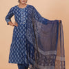 Luxury Cotton Kurta Set - Block Print & Embroidered Detailing