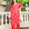 Luxury Cotton Kurta Set - Block Print & Embroidered Detailing