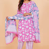 Luxury Cotton Kurta Set - Block Print & Embroidered Detailing