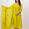 Elegant Brush Print Embroidered Cotton Kurta Set