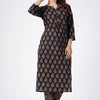 Luxury Cotton Kurta Set - Block Print & Embroidered Detailing