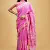Sanganeri Printed Pure Cotton Saree with Elegant Zari Border