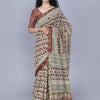 Sanganeri Printed Pure Cotton Saree with Elegant Zari Border