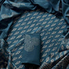 Deep Teal Leaf &amp; Spiral Hand Block Printed Cotton Dress Material Set