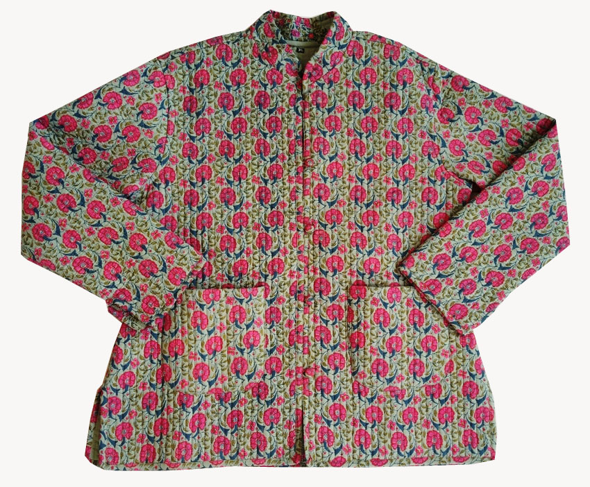 KC190008 - Printed Cotton Quilted Reversible Jacket for Ladies