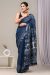 Linen Cotton Saree with Beautiful Silver Zari Border - KC180119