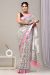 Linen Cotton Saree with Beautiful Silver Zari Border - KC180202