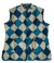 KC190028 - Blue Printed Cotton Quilted Reversible Jacket for Ladies