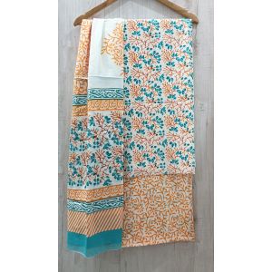 Jaipuri Print Pure Cotton Dress Material with Malmal Cotton Dupatta - KC021619