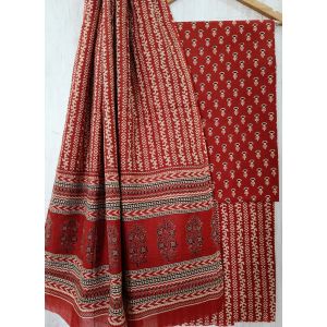 Jaipuri Print Pure Cotton Dress Material with Malmal Cotton Dupatta - KC021620